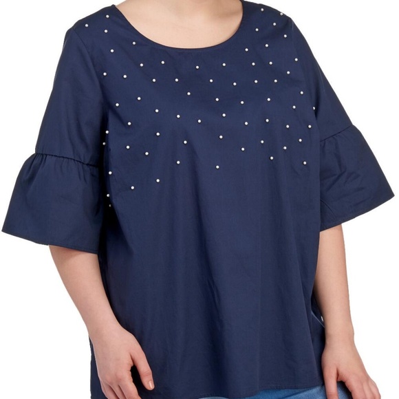 COMO VINTAGE PLUS Women's Plus Size Bell Sleev ToP - Picture 3 of 3